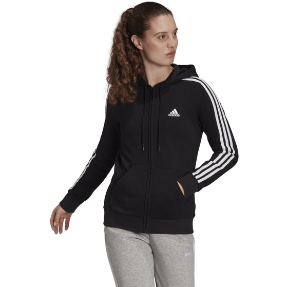 adidas 3 Stripes Fleece Full Zip Hoodie
