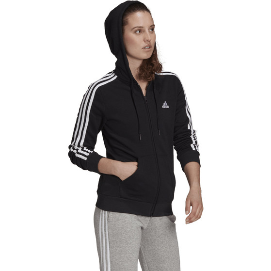 adidas 3 Stripes Fleece Full Zip Hoodie