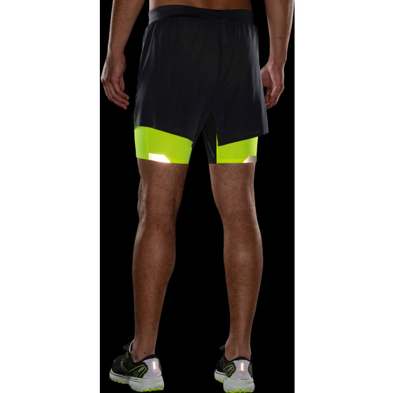 Brooks Run Visible 5" 2-in-1 Short Heren