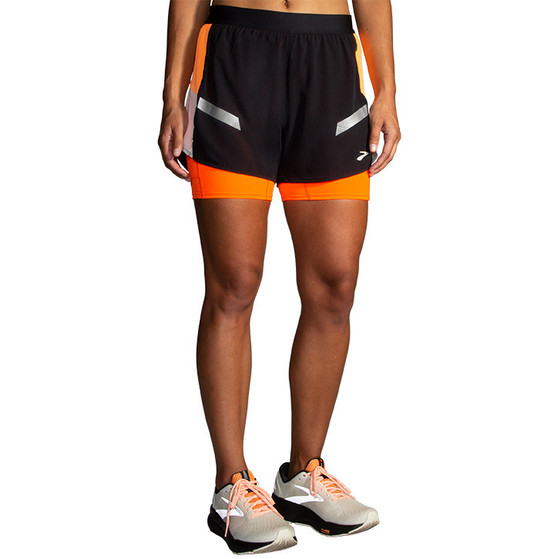 Brooks Run Visible 4" 2in1 Short 2.0 Dames