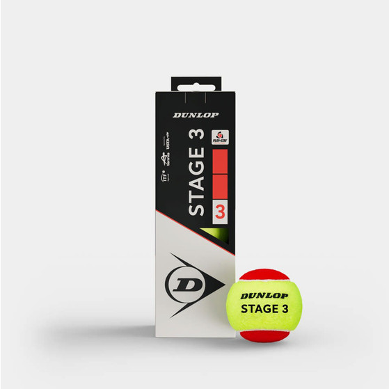 Dunlop Stage 3 Rood/Geel 3 st.