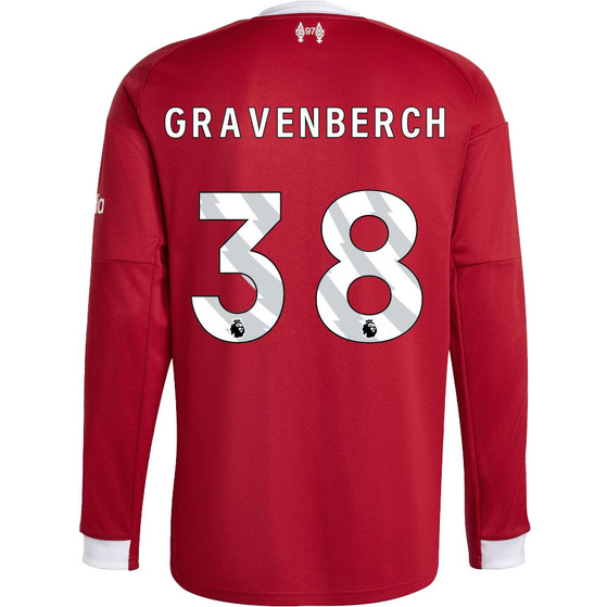 adidas Liverpool Home Kit Long Gravenberch 38