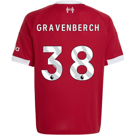 adidas Liverpool Home Kit Gravenberch 38 Kids