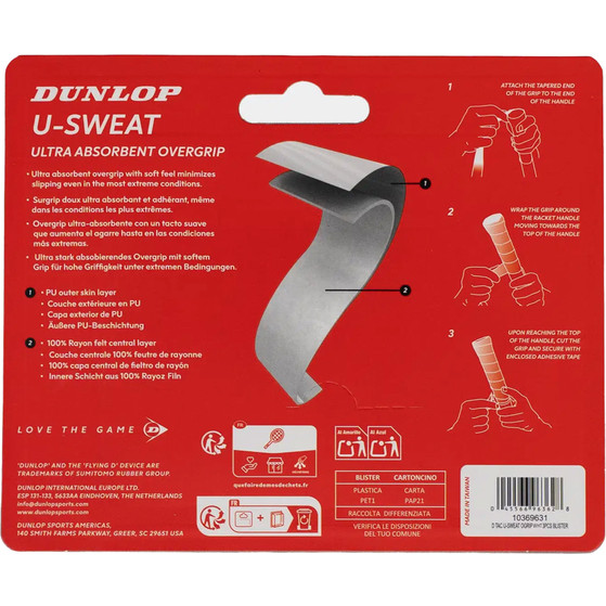 Dunlop U-Sweat Overgrip 3-Pack
