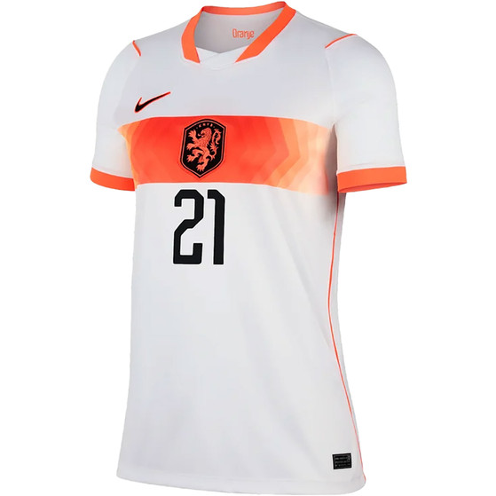Nike Nederland Uit Shirt WK F. de Jong 21 Dames