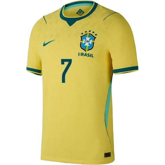 Nike Brazilië Match Thuis Shirt WK Vini Jr. 7 Kids