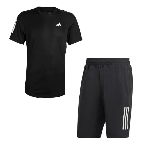 adidas Club 3 Striped T-shirt 9 Inch Set Herr
