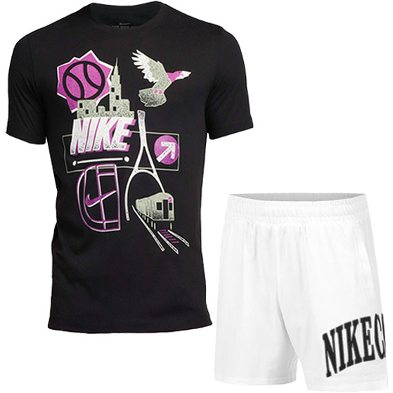 Nike Court Heritage US Open Tee Set Heren