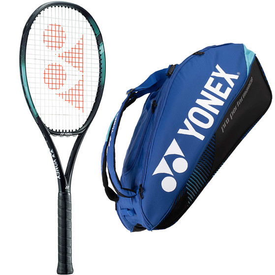 YONEX EZONE 98 305 GR. + 9 RACKETBAG BLAUW