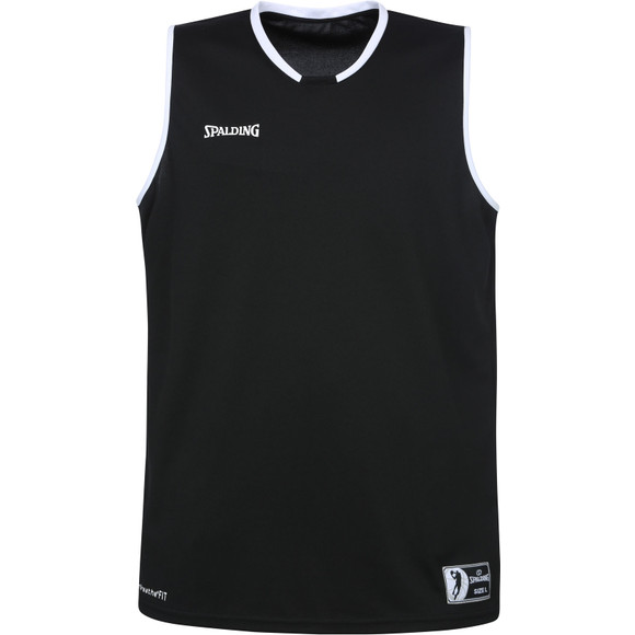Spalding Basketball Mens Tank Vest Top Sleeveless Shirt Jersey Black White 