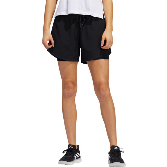 Adidas 2 in 1 woven shorts ladies clearance