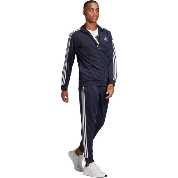 adidas essentials black tracksuit