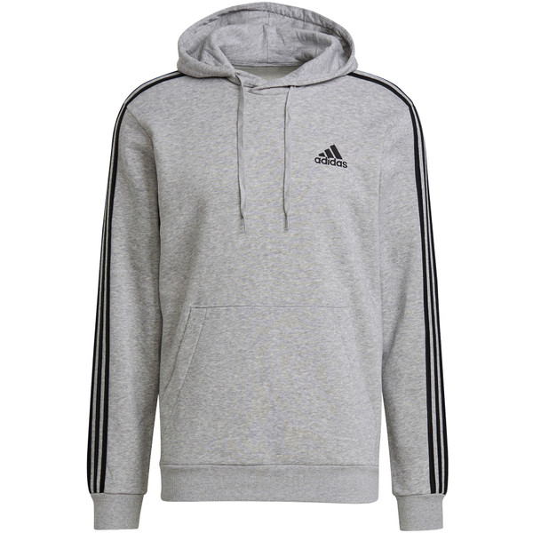 adidas 3-Stripes Fleece Hoodie Men - Opruiming - Kleding - grijs - maat 3XL