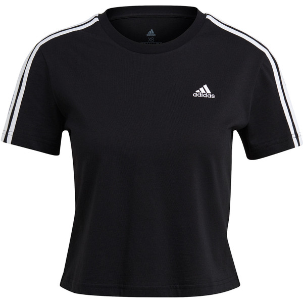 adidas adidas Essentials Cropped Sportshirt - Maat M  - Vrouwen - zwart - wit