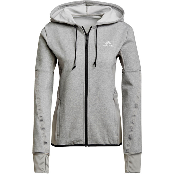adidas D2M Touch Hoodie Women - Opruiming - Kleding - grijs - maat 2XL