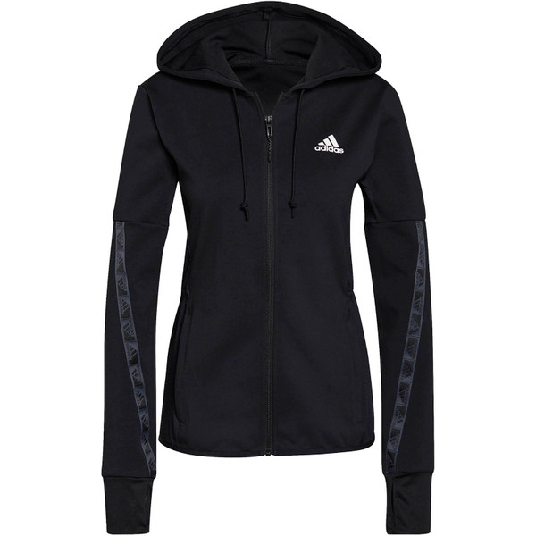 adidas D2M Touch Hoodie Women - Opruiming - Kleding - zwart - maat 2XS