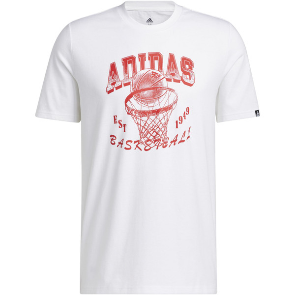 adidas aWorld Hoops Tee Men - - wit - maat XL