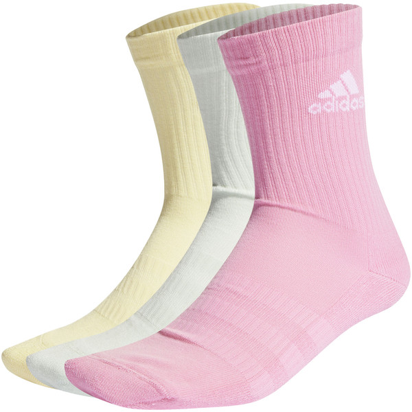 adidas Cushion Crew 3-pack - Handbalkleding - Handbalsokken - roze/geel - maat 40-42