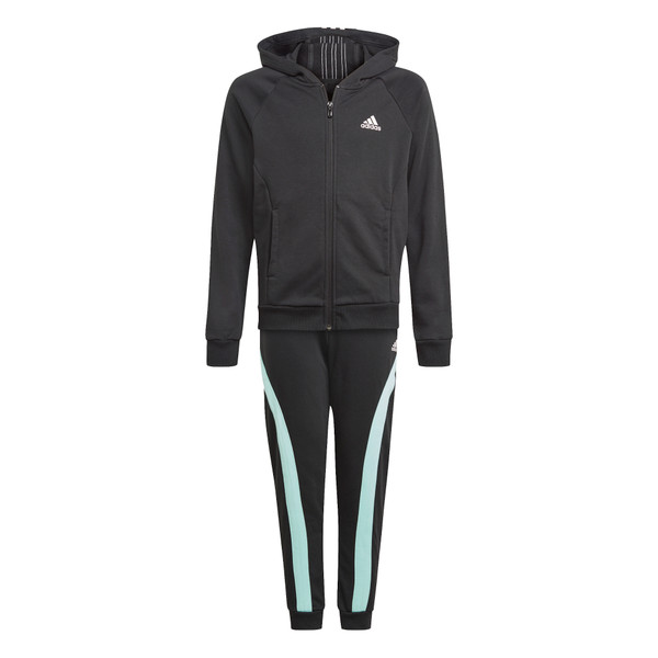 adidas Hooded Trainingspak Girls - Handbalkleding - - zwart - maat 176