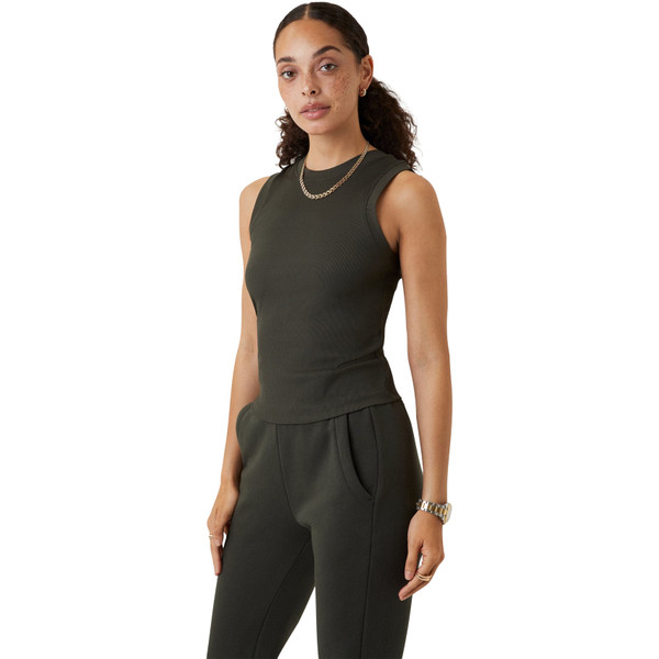 Björn Borg Borg Rib Tank Dames - sportshirts - donkergroen - Vrouwen