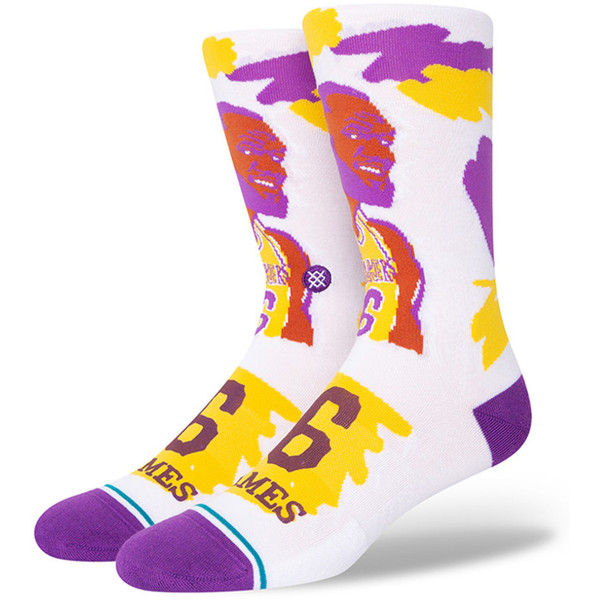 Stance Paint NBA Player Socks - Sportsokken - wit/paars - Mannen