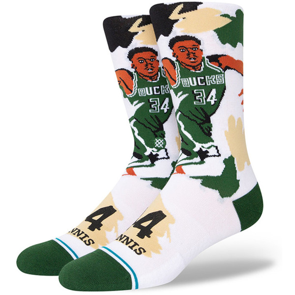 Stance Paint NBA Player Socks - - wit/groen - maat 43-47