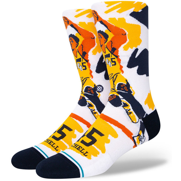 Stance Paint NBA Player Socks - - wit/zwart - maat 43-47