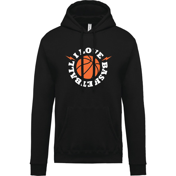 Basketball Lightning Hooded Sweater Kids - - zwart/oranje - maat 128-140