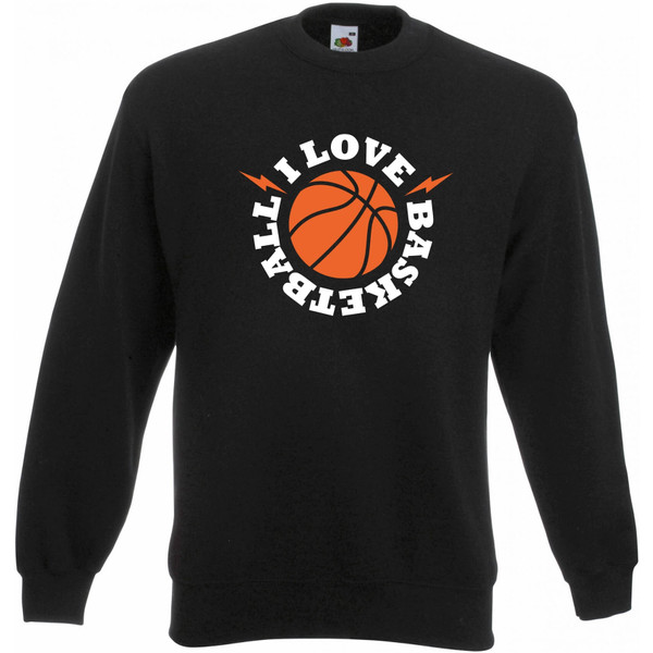 Basketball Lightning Crew Sweater - - zwart/oranje - maat M