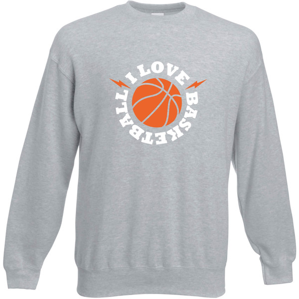 Basketball Lightning Crew Sweater - - grijs/oranje - maat 3XL