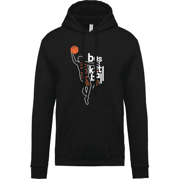 Basketball Player Hooded Sweater - - zwart/wit - maat 4XL