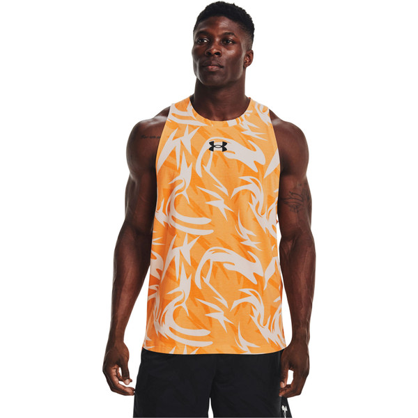 Under Armour Baseline Printed Tank Men - - oranje - maat S