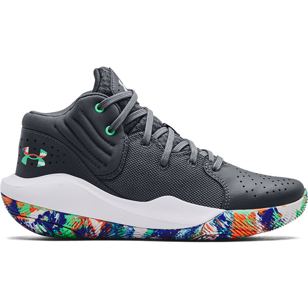 Under Armour BB Jet 21 GS Kids - Opruiming - Handbalschoenen - grijs/groen - maat 40