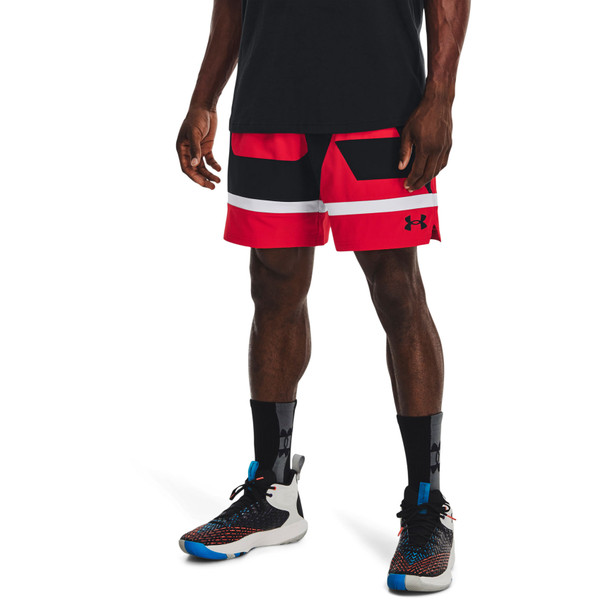 Under Armour Baseline Woven Short Men - - rood/zwart - maat M