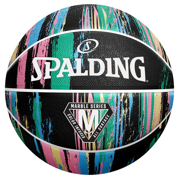 Spalding Marble - - zwart/lichtblauw - maat Maat 5