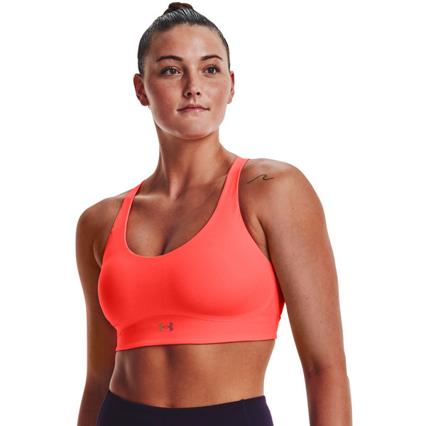 Under Armour Rush Auxetic Mid - Handbalkleding - Sport BH&apos;s - Orange - maat L