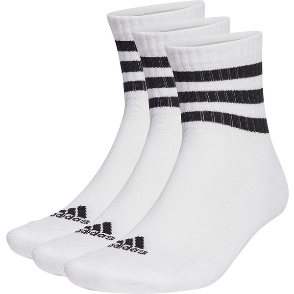 adidas Sportswear 3-Stripes Cushioned Sportswear Mid-Cut Sokken 3 Paar - Unisex - Wit - 34-36