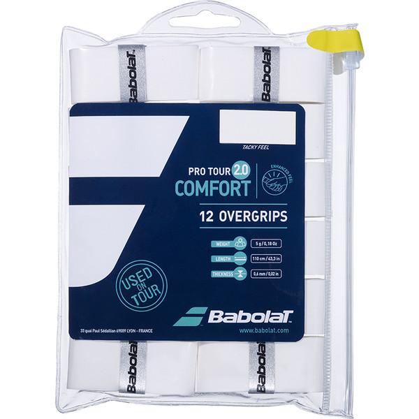 Babolat Pro TOUR 2.0 Comfort overgrips - 12 stuks - wit