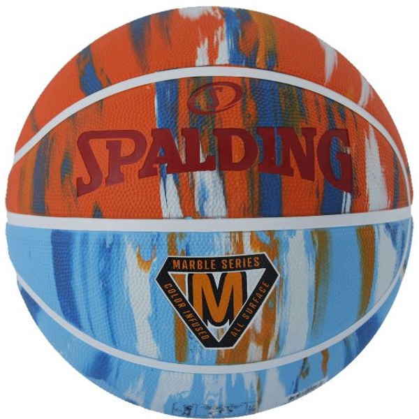 Spalding Marble - - oranje/lichtblauw - maat Maat 5