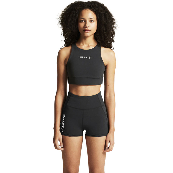 Craft Rush 2.0 Crop Top Dames - Zwart | Maat: L