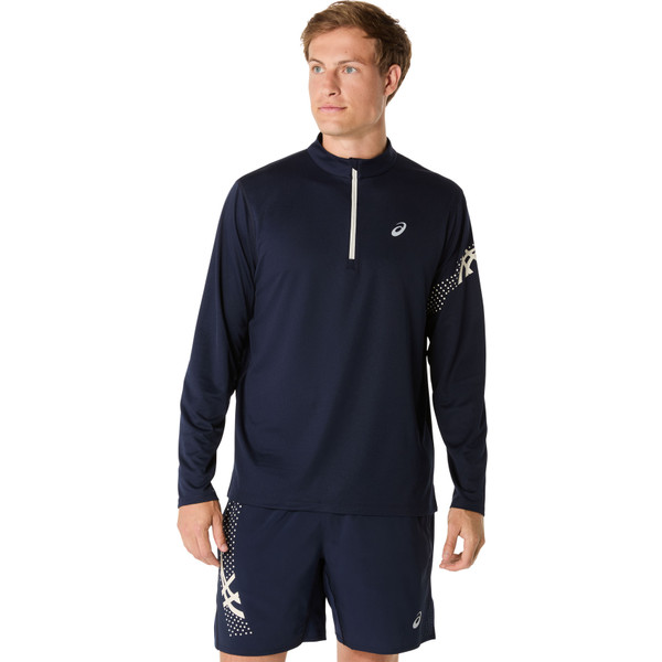 ASICS Icon Half-Zip Longsleeve T-shirt Heren afbeelding