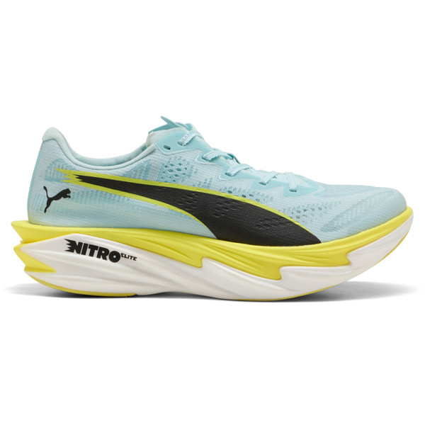 Puma Deviate Nitro Elite hardloopschoenen blauw en geel