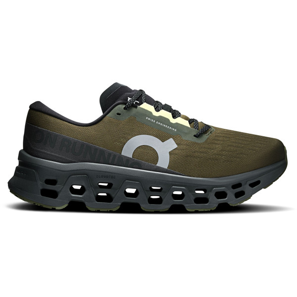 On Cloudmonster hardloopschoenen zwart en groen