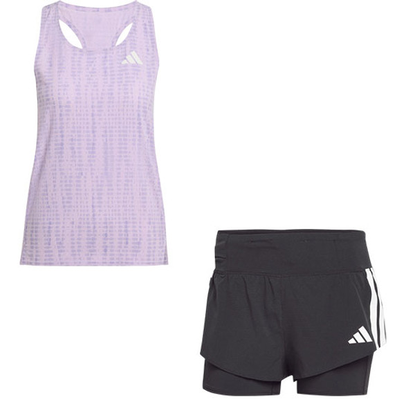 adidas Adizero Singlet 2in1 Shorts Set Dam