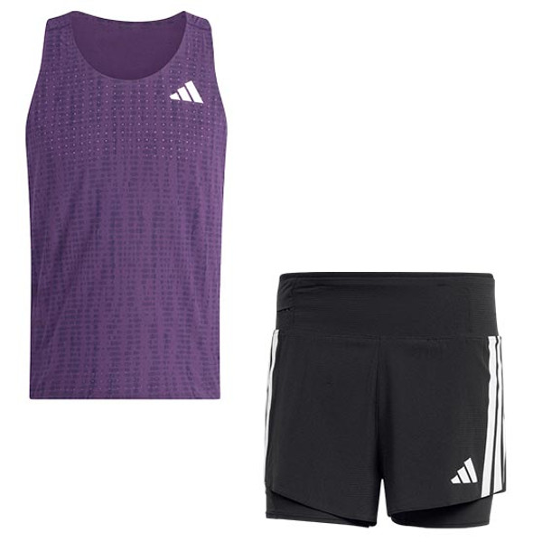 adidas Adizero Singlet 2in1 Short Set Heren