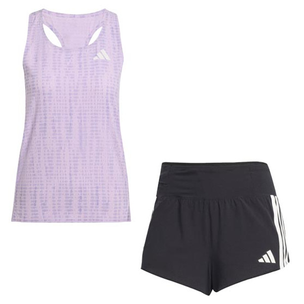 adidas Adizero Singlet Gel 3'' Short Set Dames