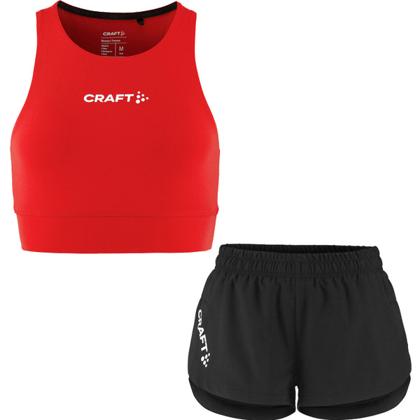 Craft Rush 2.0 Crop Top Dames - Rood | Maat: XXL
