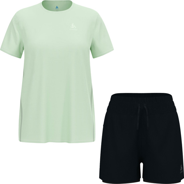 Odlo Zeroweight Shirt 2in1 Short Set Dames afbeelding
