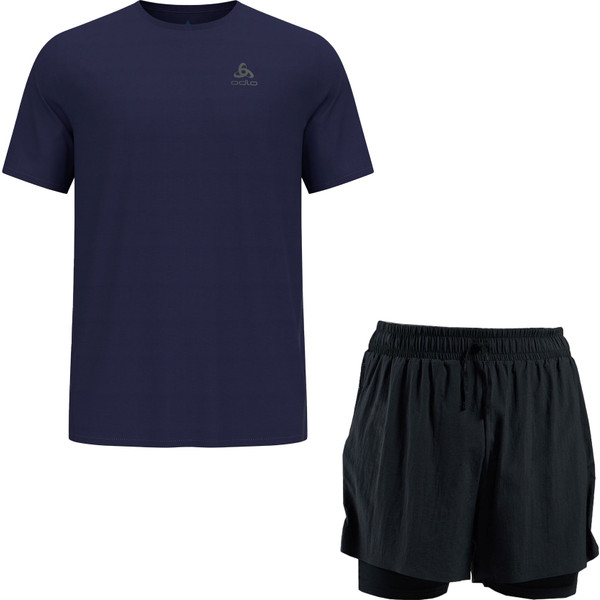 Odlo Zeroweight Shirt 2in1 Short Set Heren afbeelding