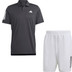 adidas Club 3 Striped Polo 7 Inch Set Herr
